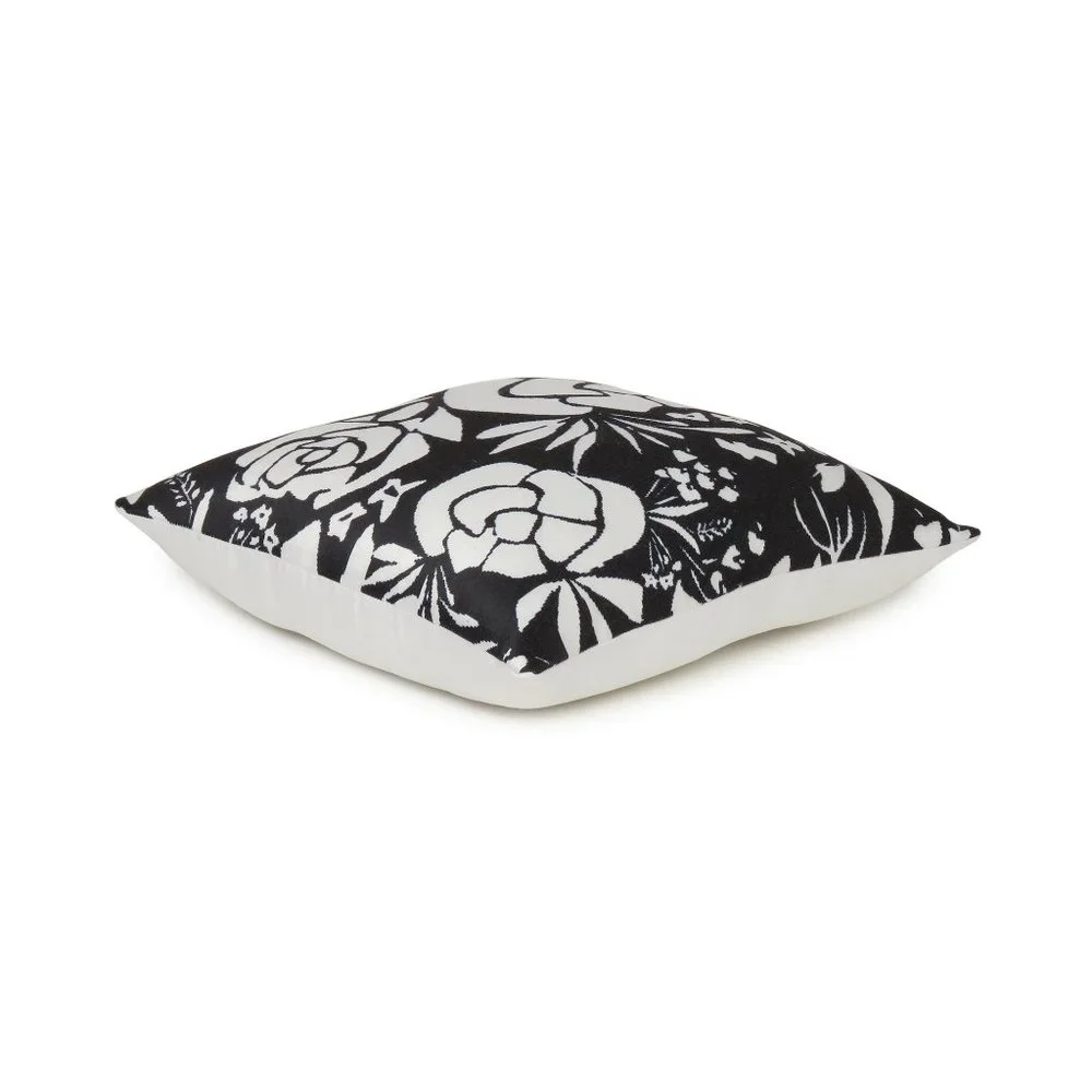 Home Decorative Comfortable Black Floral Digital Print Cushion Pillow Cover Case